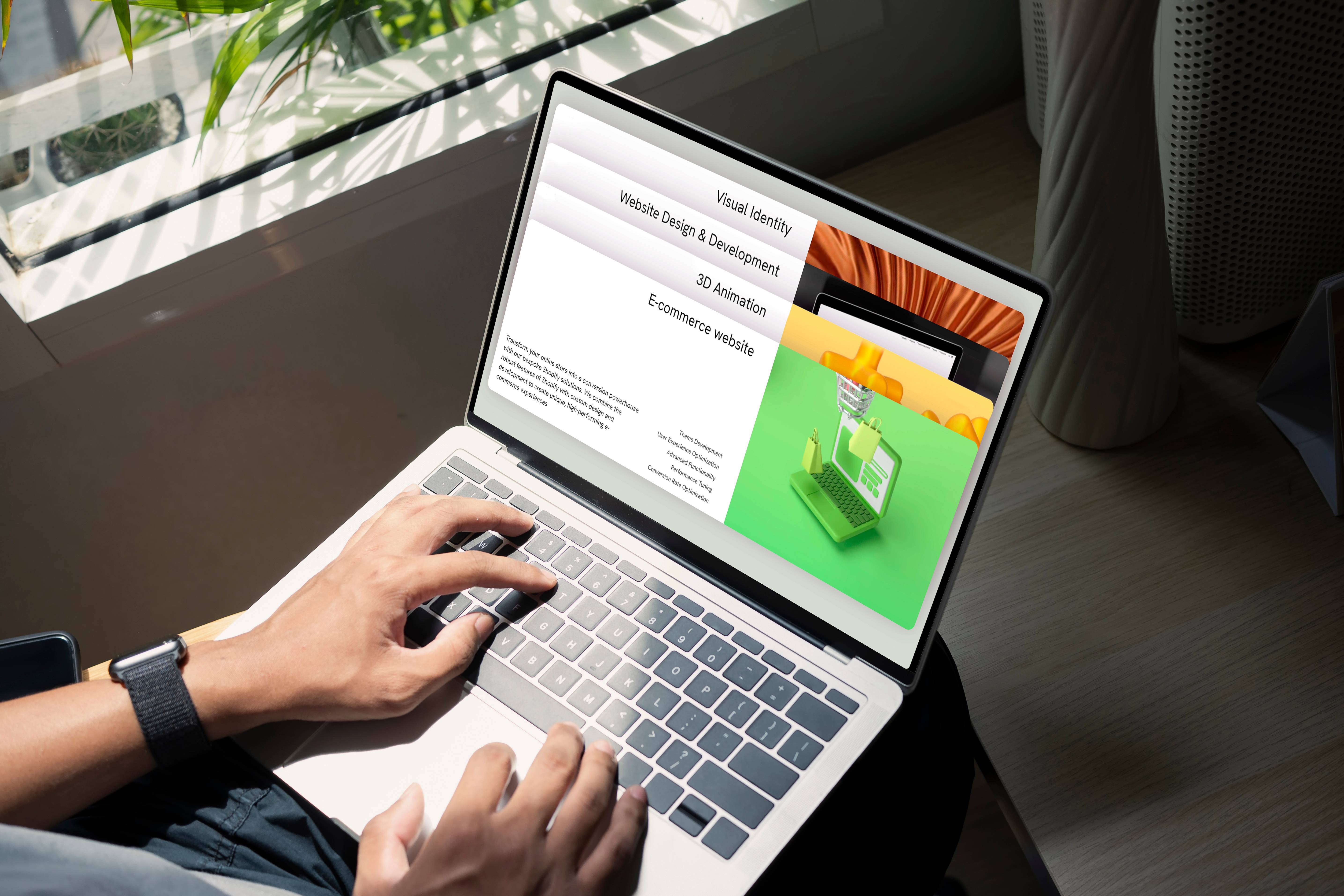 OAKSUN studio website displayed on laptop mockup